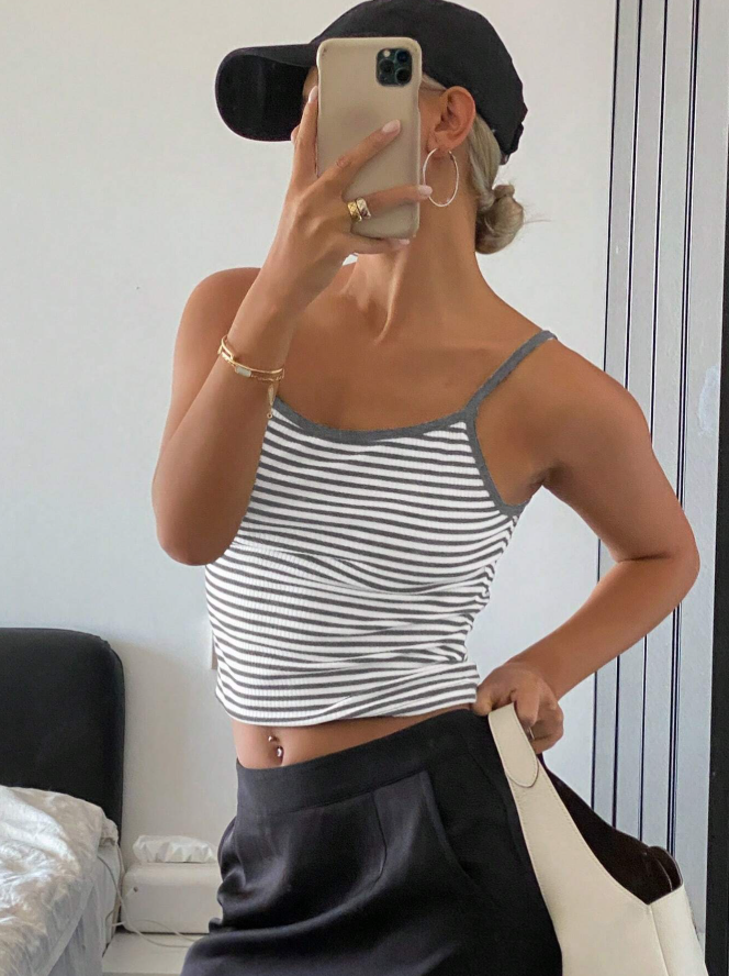 Livesso Women Striped Casual Cami Top For Summer